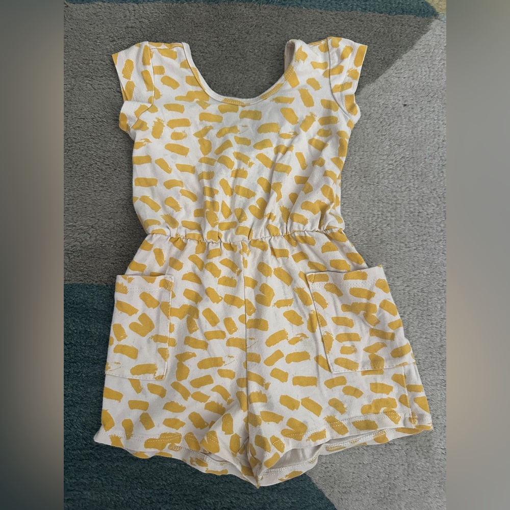 Alice + Ames Sunny Yellow Patterned Kids Romper